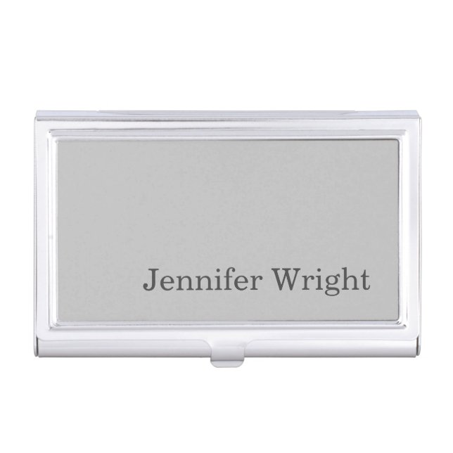 Professional minimalist plain simple grey business card case (Front)