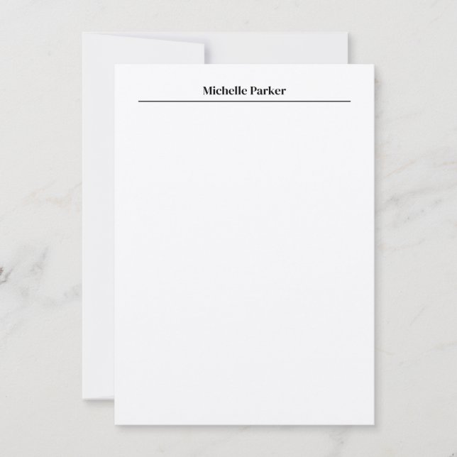 Professional Minimalist Plain Simple Modern Chic Note Card (Front)
