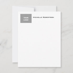 Professional Minimalist Plain Simple Modern Logo Note Card