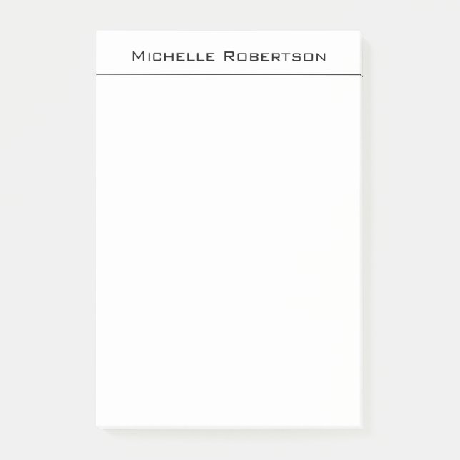 Professional Minimalist Plain Simple Modern Name Post-it Notes (Front)