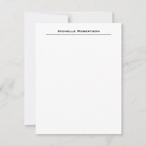 Professional Minimalist Plain Simple Modern Note Card