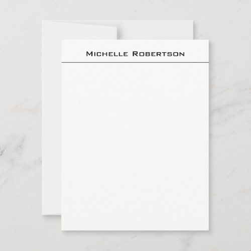 Professional Minimalist Plain Simple Modern Note Card