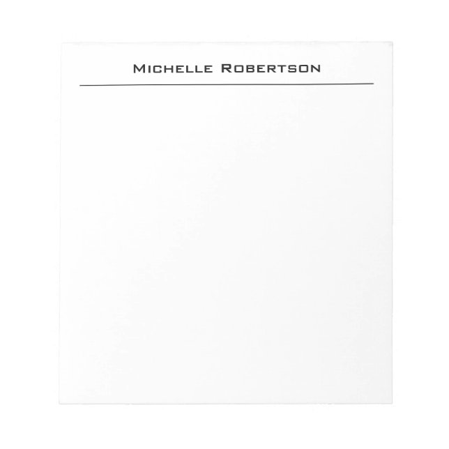 Professional Minimalist Plain Simple Modern Notepad (Front)