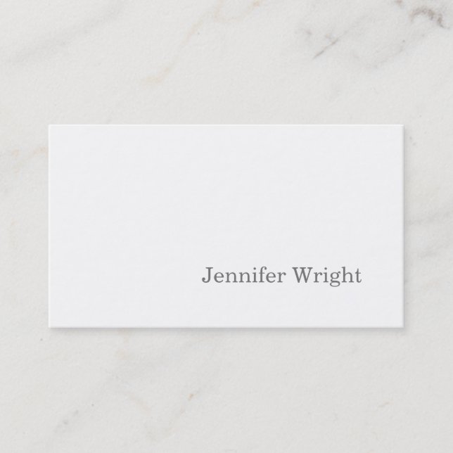 Professional minimalist plain simple white business card (Front)