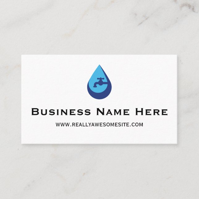Professional Minimalist Plumber Business Card (Front)