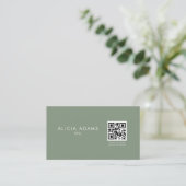 Professional Minimalist QR Code Business Card (Standing Front)