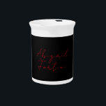Professional minimalist red black modern beverage pitcher<br><div class="desc">This template can be customized to meet all professional occupations.</div>