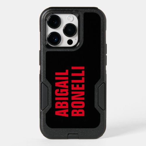 Professional minimalist red black modern OtterBox iPhone 14 pro case