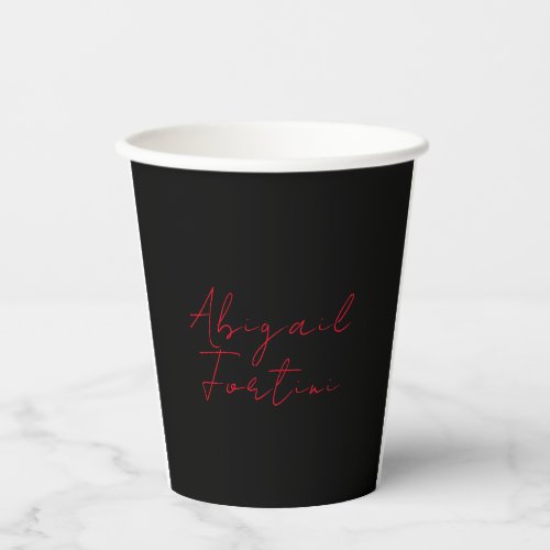 Professional minimalist red black modern paper cups