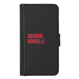 Professional minimalist red black modern samsung galaxy s5 wallet case