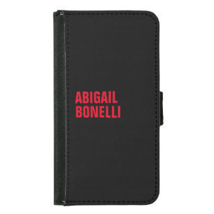 Professional minimalist red black modern samsung galaxy s5 wallet case