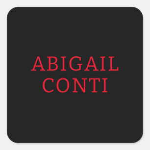 Professional minimalist red black modern square sticker