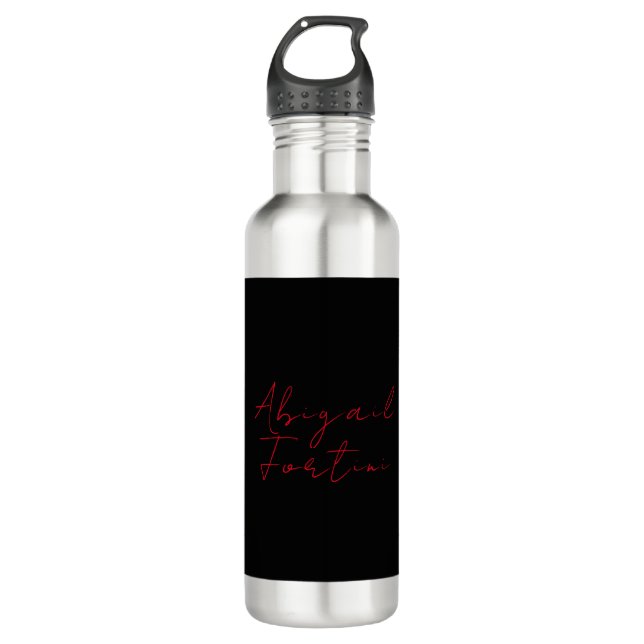 Professional minimalist red black modern stainless steel water bottle (Front)