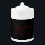 Professional minimalist red black modern teapot<br><div class="desc">Plain Minimalist Modern Designs. They're all simple,  attractive,  unique.</div>