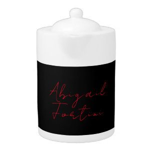 Professional minimalist red black modern teapot