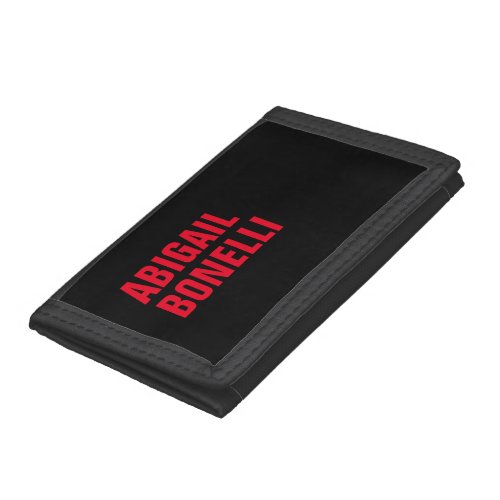 Professional minimalist red black modern trifold wallet