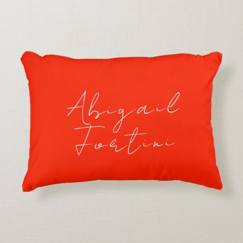Professional minimalist red white modern accent pillow