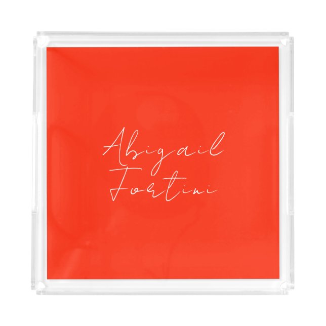 Professional minimalist red white modern acrylic tray (Front)