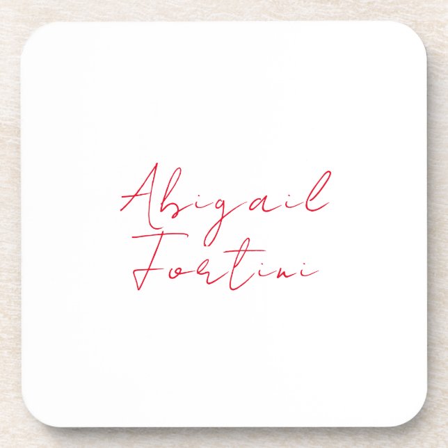Professional minimalist red white modern beverage coaster (Front)
