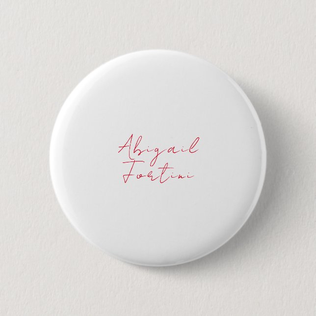 Professional minimalist red white modern button (Front)