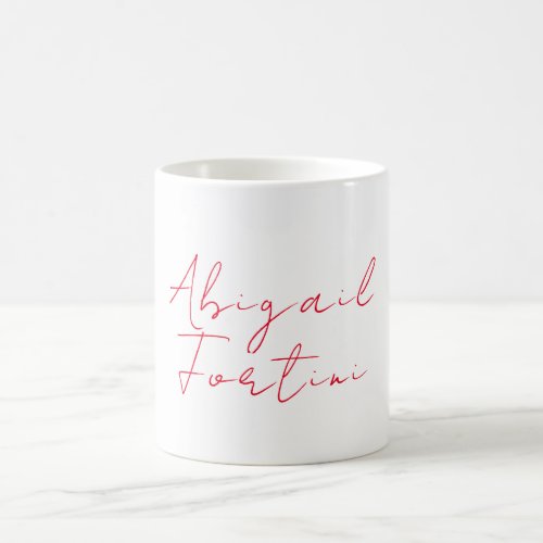 Professional minimalist red white modern coffee mug