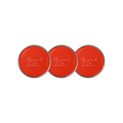 Professional minimalist red white modern golf ball marker