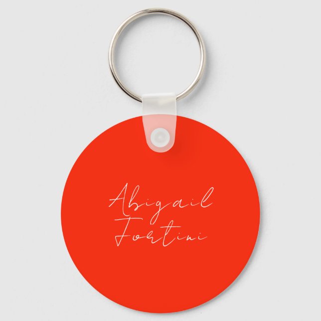 Professional minimalist red white modern keychain (Front)