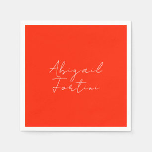 Professional minimalist red white modern napkins