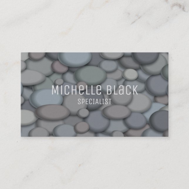 Professional Minimalist River Rock Background Business Card (Front)
