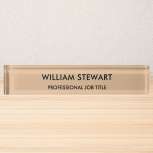 Professional Minimalist Rustic Employee Staff Desk Name Plate