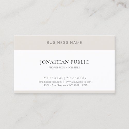 Professional Minimalist Simple Modern Elegant Business Card