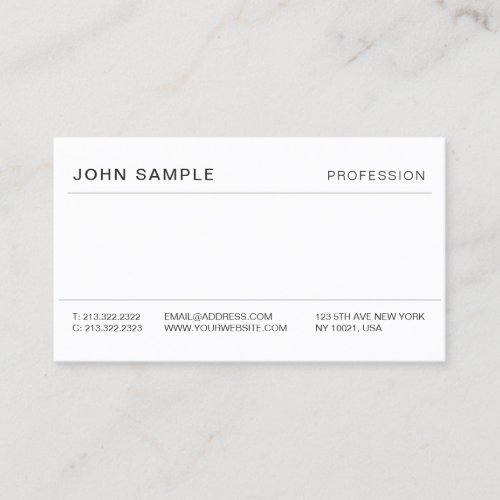 Professional Minimalist Simple Modern Elegant Business Card