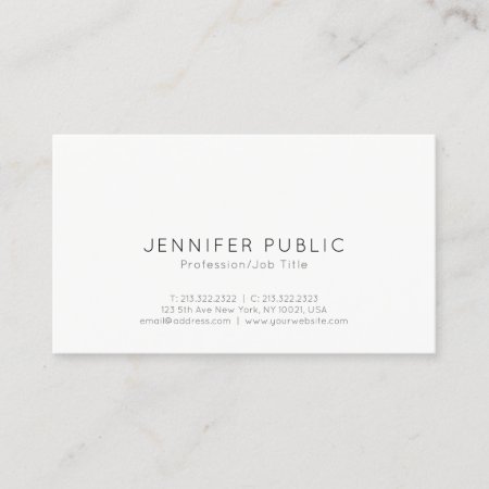 Professional Minimalist Simple Plain Modern Business Card