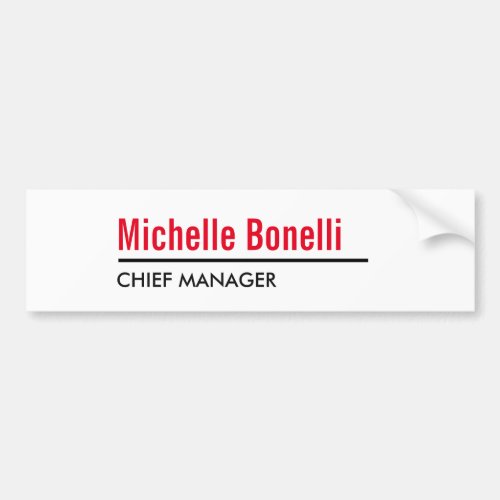 Professional Minimalist Simple White Modern Plain Bumper Sticker