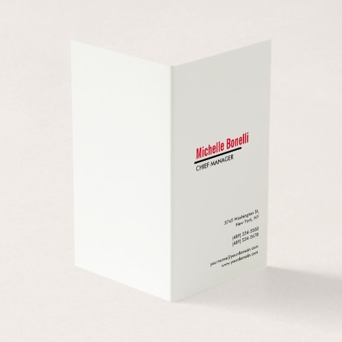 Professional Minimalist Simple White Modern Plain Business Card