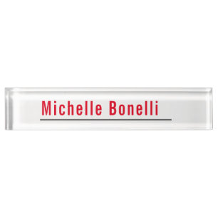 Professional Minimalist Simple White Modern Plain Desk Name Plate