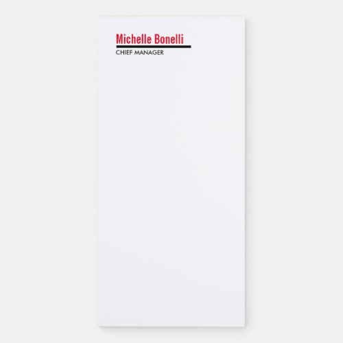 Professional Minimalist Simple White Modern Plain Magnetic Notepad