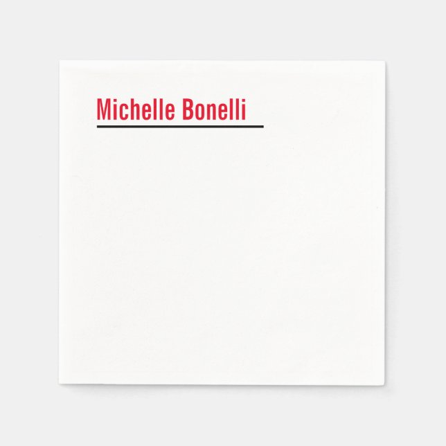 Professional Minimalist Simple White Modern Plain Napkins (Front)