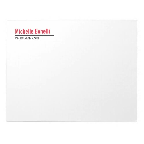 Professional Minimalist Simple White Modern Plain Notepad