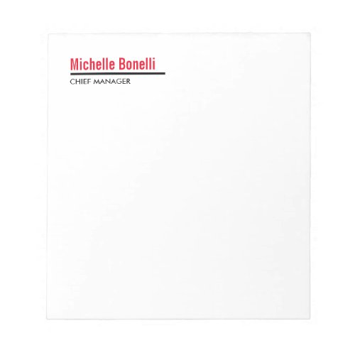 Professional Minimalist Simple White Modern Plain Notepad