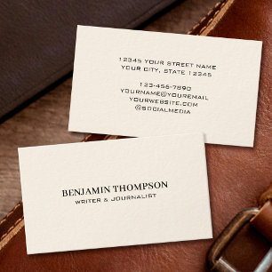 Professional Minimalist Sleek Black & Cream Business Card