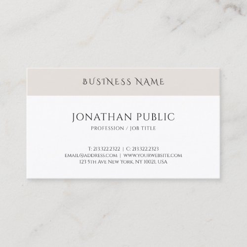 Professional Minimalist Template Modern Simple Top Business Card