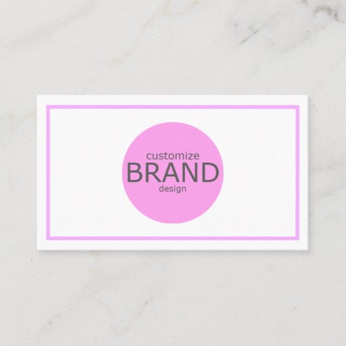 Professional Minimalist White Purple Pink Frame   Business Card