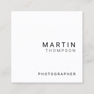 Professional Minimalist White Square Business Card