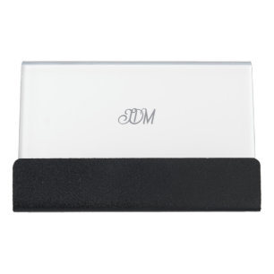 Professional Minimalist with Initials  Desk Business Card Holder