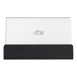 Professional Minimalist with Initials Desk Business Card Holder