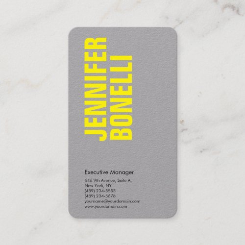 Professional minimalist yellow grey sharp business card