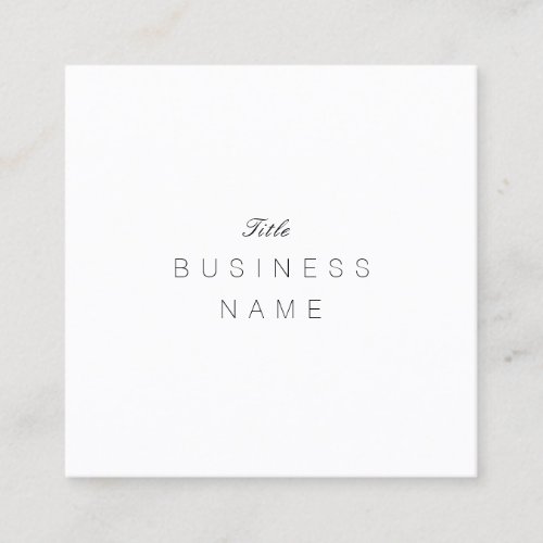 Professional Minimaliste lgante Noir et Blanc Square Business Card