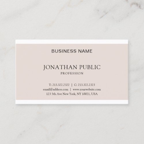 Professional Minimalistic Graphic Design Elegant Business Card