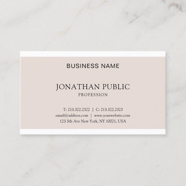 Professional Minimalistic Graphic Design Elegant Business Card (Front)
